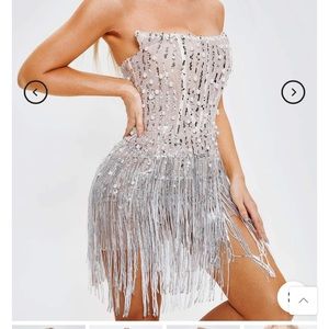 Sorel Pearl Sequin Tassel Mini Dress- Bella Barnett